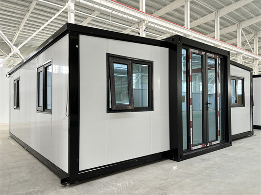 Casa contenitore mobile pieghevole espandibile doppia ala prefabbricata modulare versatile